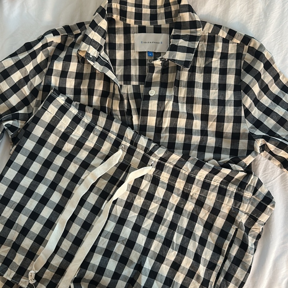 Solid & Striped Black White Gingham Romper Playsu… - image 4